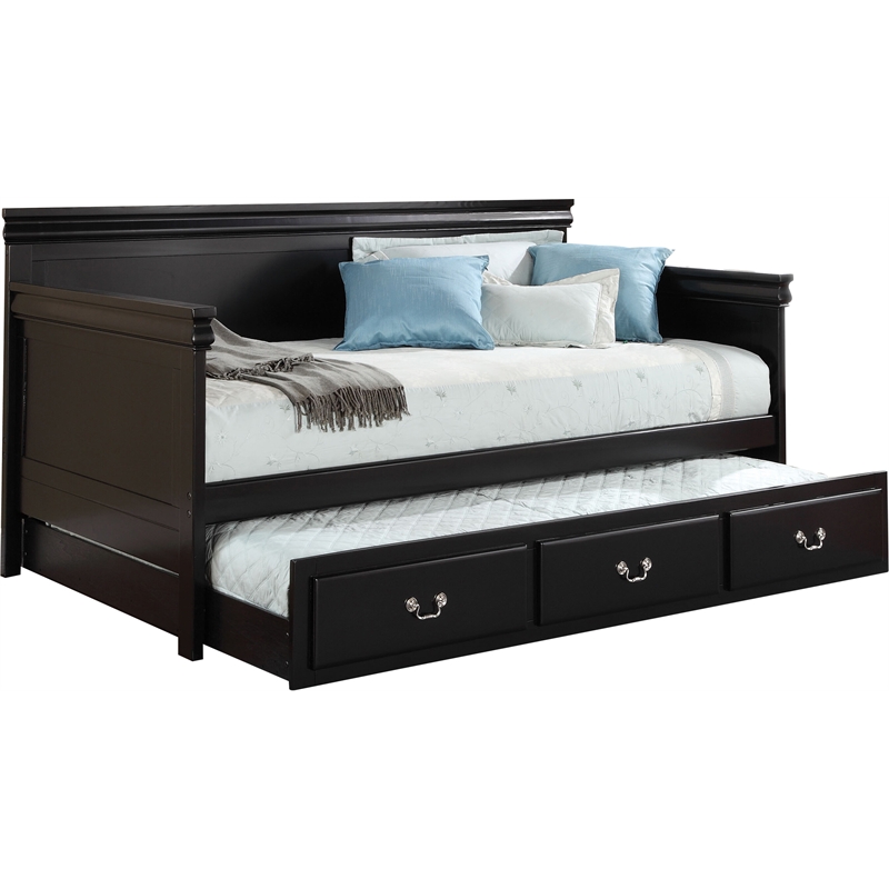 Bowery Hill Transitional Wood Daybed in Rich Black