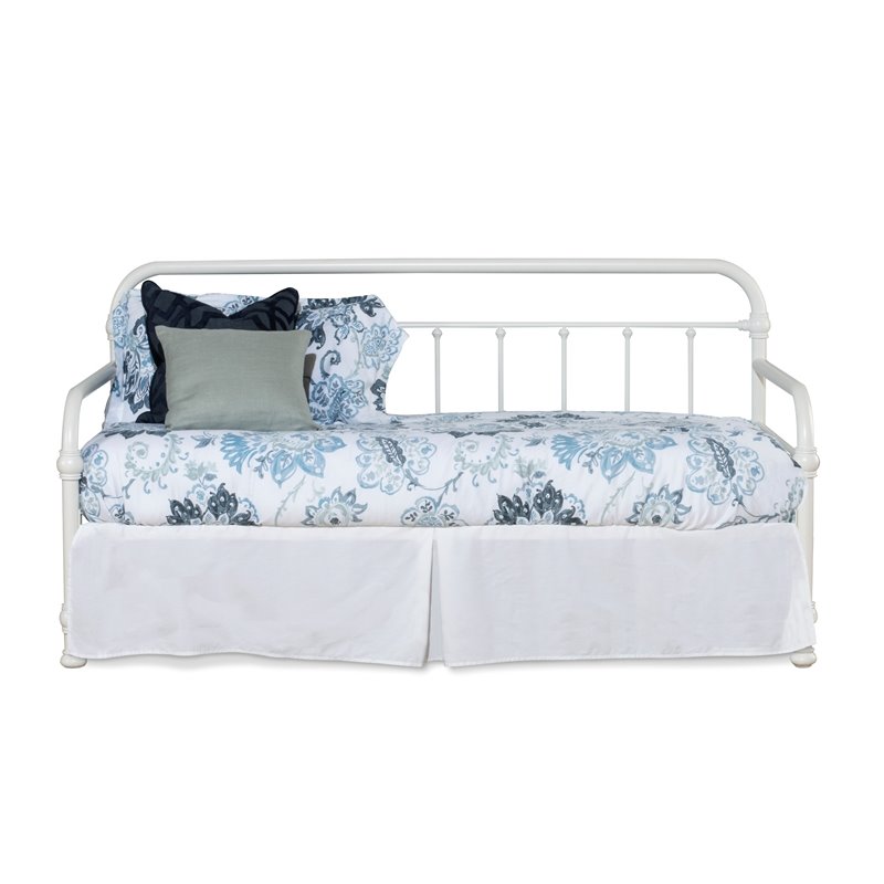Bowery Hill Contemporary Metal Twin Daybed in Soft White