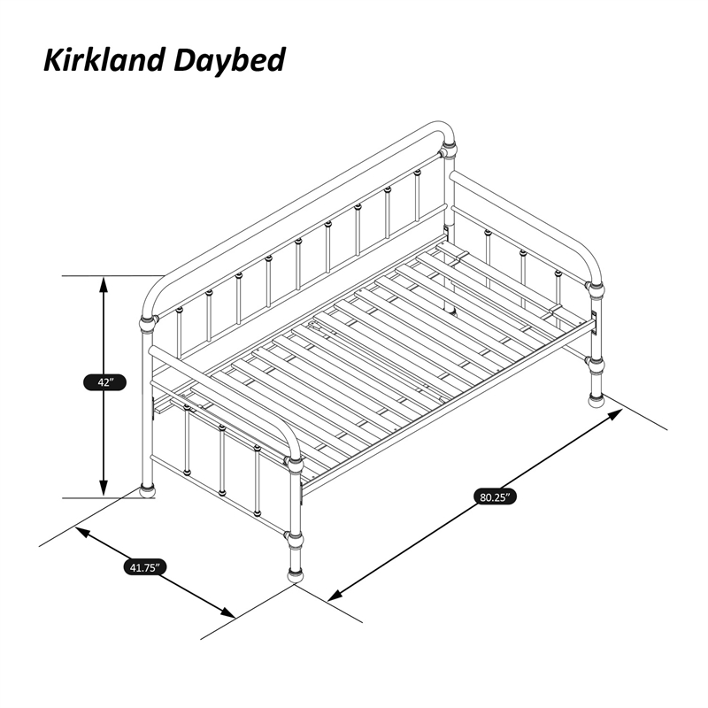 Bowery Hill Contemporary Twin Daybed with Trundle in Soft White