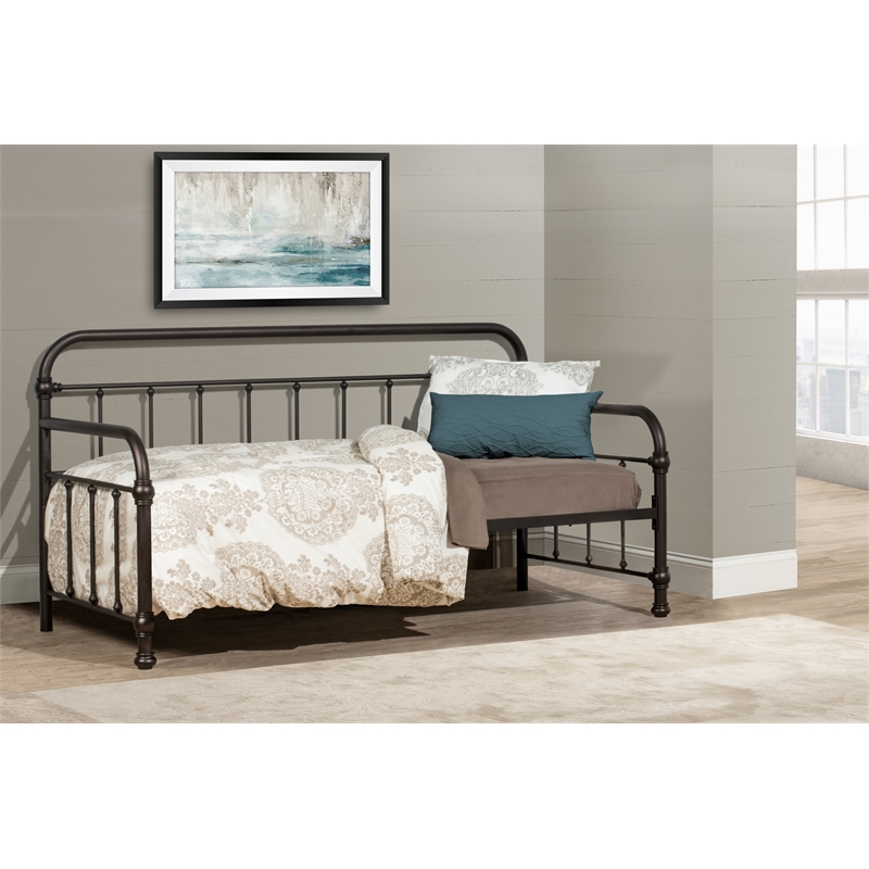 Bowery Hill Contemporary Metal Twin Daybed in Dark Bronze