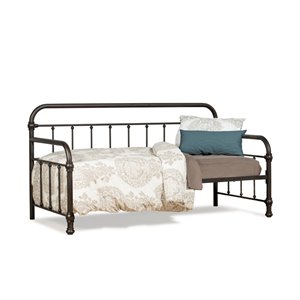 bowery hill contemporary metal twin daybed in dark bronze