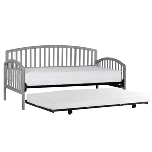 bowery hill furniture daybed with suspension deck and trundle unit gray