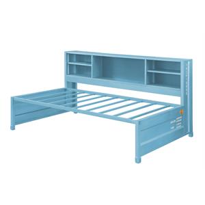 bowery hill cargo storage daybed and trundle in aqua finish