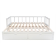 Bowery Hill Contemporary Wood Storage Trundle Daybed in White