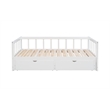 Bowery Hill Contemporary Wood Storage Trundle Daybed in White