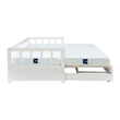 Bowery Hill Contemporary Wood Storage Trundle Daybed in White