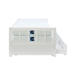Bowery Hill Contemporary Wood Storage Trundle Daybed in White