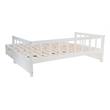 Bowery Hill Contemporary Wood Storage Trundle Daybed in White