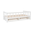 Bowery Hill Contemporary Wood Storage Trundle Daybed in White