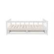 Bowery Hill Contemporary Wood Storage Trundle Daybed in White