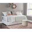 Bowery Hill Contemporary Wood Storage Trundle Daybed in White