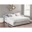 Bowery Hill Contemporary Wood Storage Trundle Daybed in White