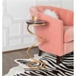 Bowery Hill Round Metal Drink Table with Iron Spiral Base in Gold/Black