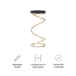Bowery Hill Round Metal Drink Table with Iron Spiral Base in Gold/Black