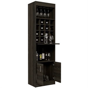 bowery hill contemporary home bar and wine cabinet in espresso-carbon
