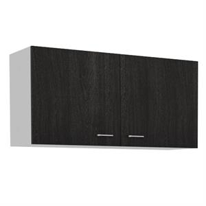bowery hill contemporary wall cabinet in espresso and white