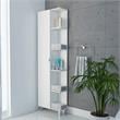 Bowery Hill Contemporary Linen Bathroom Cabinet in White