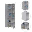 Bowery Hill Contemporary Linen Bathroom Cabinet in White