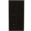 Bowery Hill 3-Door Modern Engineered Wood Austral Armoire in Black