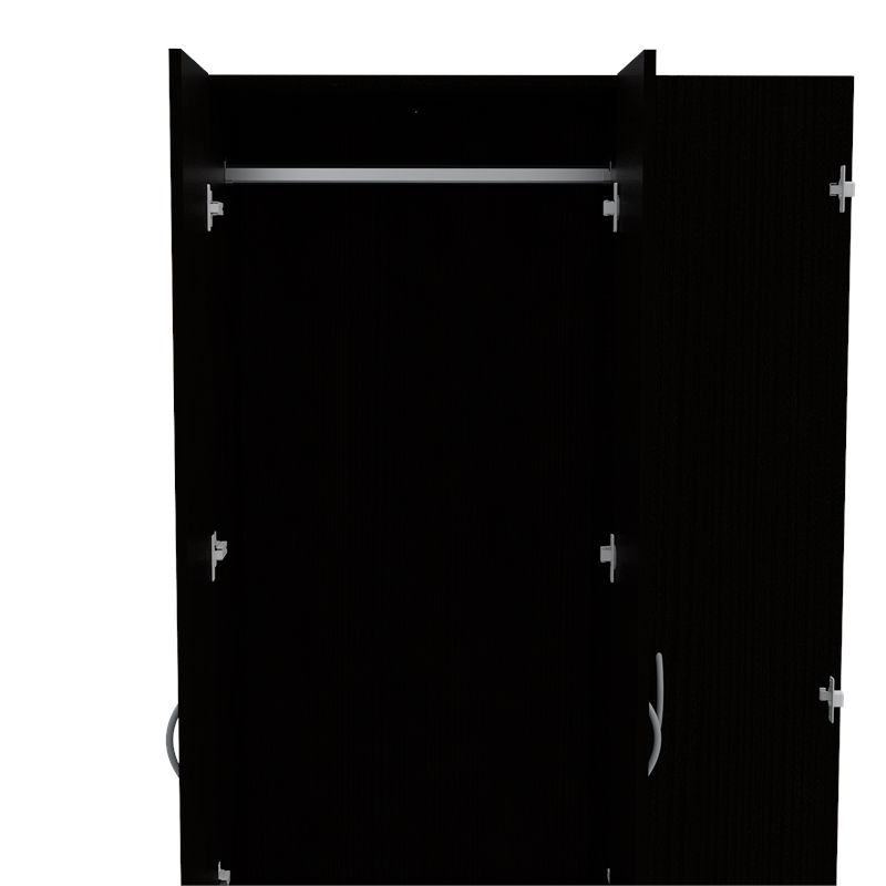 Bowery Hill 3-Door Modern Engineered Wood Austral Armoire in Black