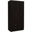 Bowery Hill 3-Door Modern Engineered Wood Austral Armoire in Black