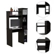 Bowery Hill Modern Engineered Wood Home Office Desk in Black Wengue