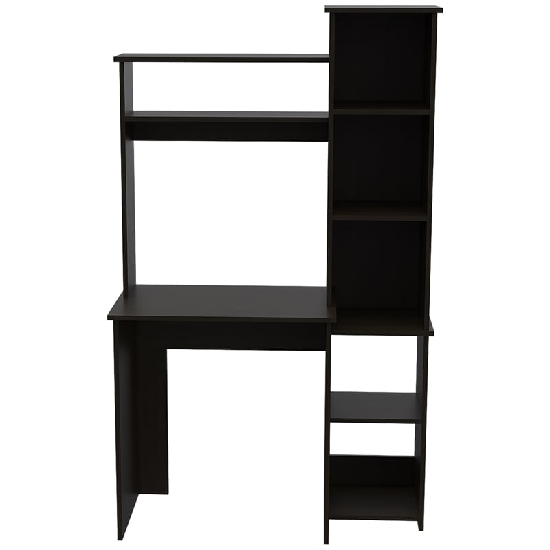 Bowery Hill Modern Engineered Wood Home Office Desk in Black Wengue