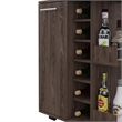 Bowery Hill Contemporary Bar Cart Cabinet in Weathered Oak