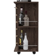 Bowery Hill Contemporary Bar Cart Cabinet in Weathered Oak
