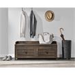 Bowery Hill Farmhouse Entryway Storage Bench in Rustic Brown