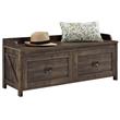 Bowery Hill Farmhouse Entryway Storage Bench in Rustic Brown