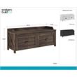 Bowery Hill Farmhouse Entryway Storage Bench in Rustic Brown