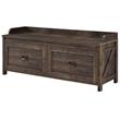 Bowery Hill Farmhouse Entryway Storage Bench in Rustic Brown