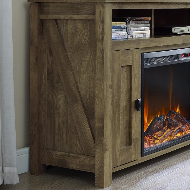 Bowery Hill Rustic 50'' Fireplace TV Stand in Heritage Light Pine