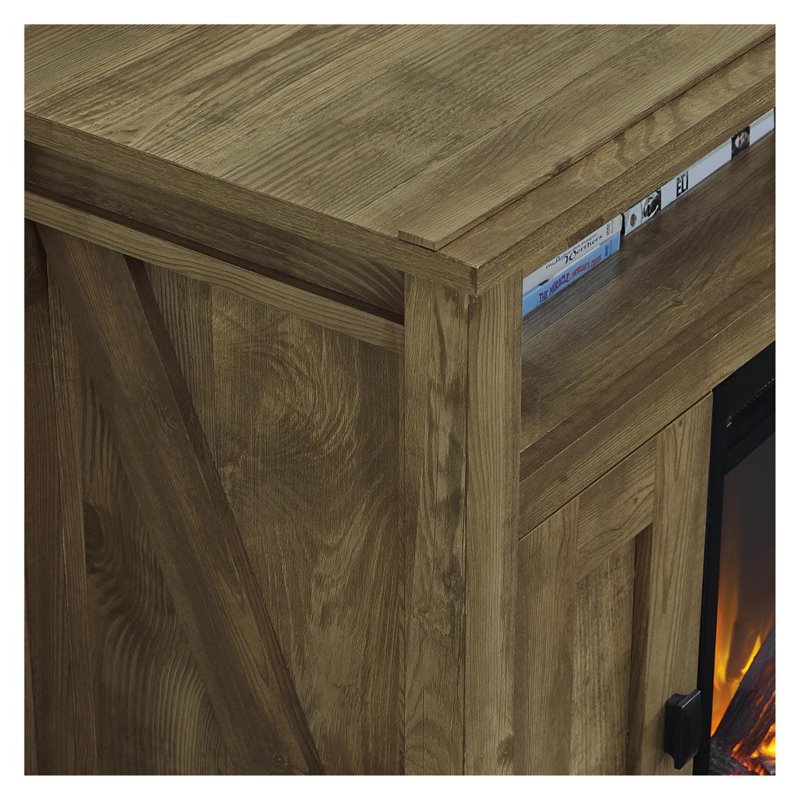 Bowery Hill Rustic 50'' Fireplace TV Stand in Heritage Light Pine