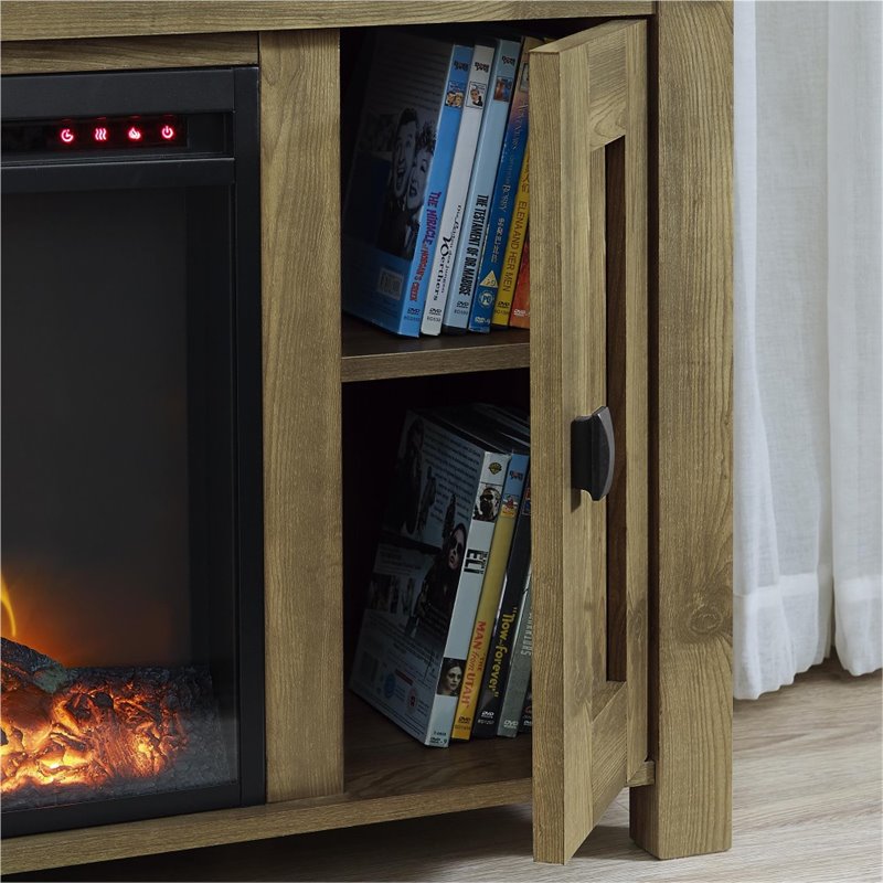 Bowery Hill Rustic 50'' Fireplace TV Stand in Heritage Light Pine