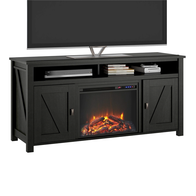 Bowery Hill Farmhouse Electric Fireplace TV Console up to 60