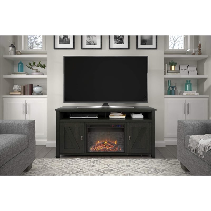 Bowery Hill Farmhouse Electric Fireplace TV Console up to 60