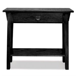 Bowery Hill Transitional Solid Ash Console Table in Slate Black