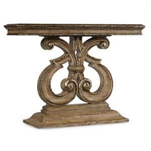 Bowery Hill Traditional Wood Console Table in Weathered Oak Finish
