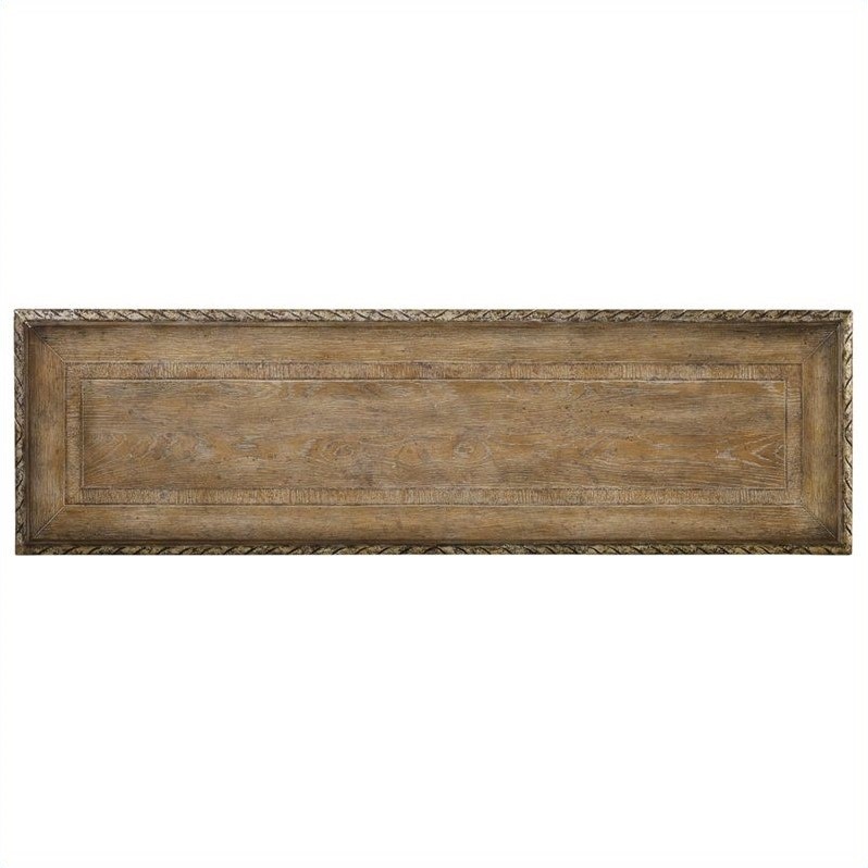 Bowery Hill Traditional Wood Console Table in Weathered Oak Finish