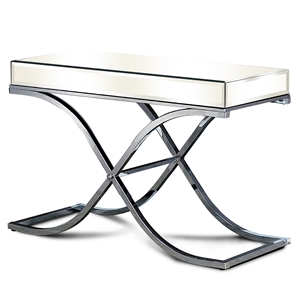 bowery hill modern metal console table in chrome