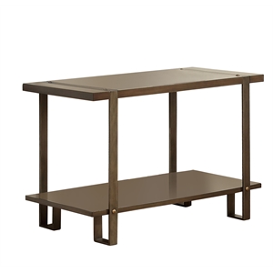 Bowery Hill Industrial Wood 1-Shelf Console Table in Dark Oak