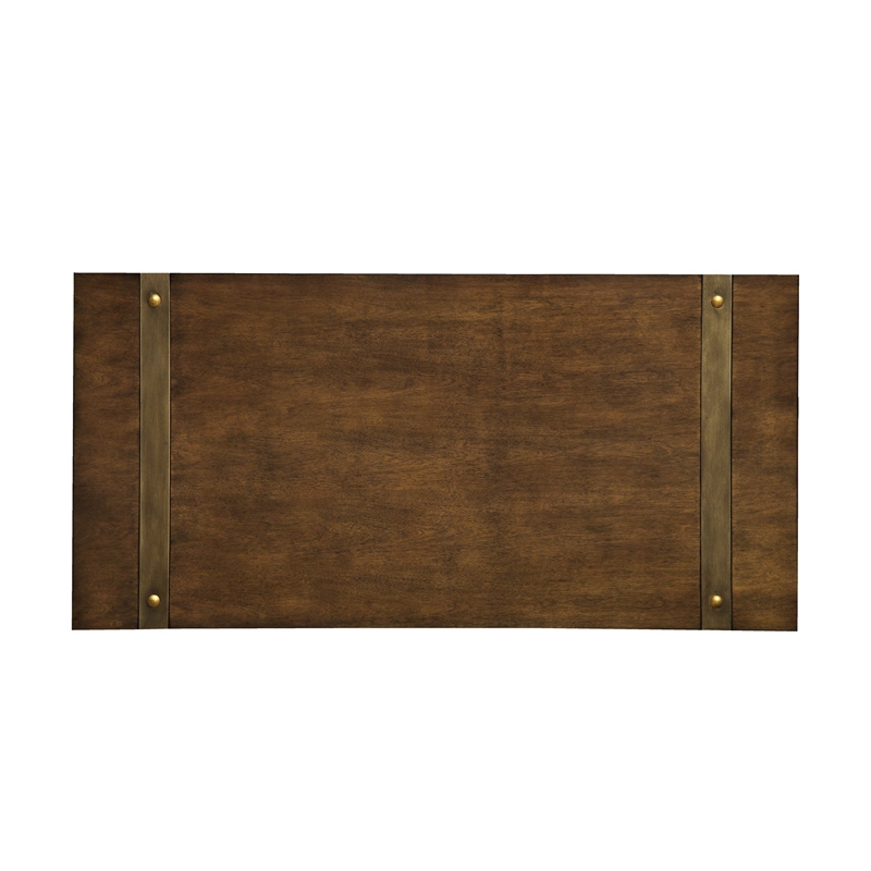 Bowery Hill Industrial Wood 1-Shelf Console Table in Dark Oak