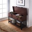 Bowery Hill Industrial Wood Lift Top Console Table in Vintage Walnut