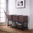Bowery Hill Industrial Wood Lift Top Console Table in Vintage Walnut