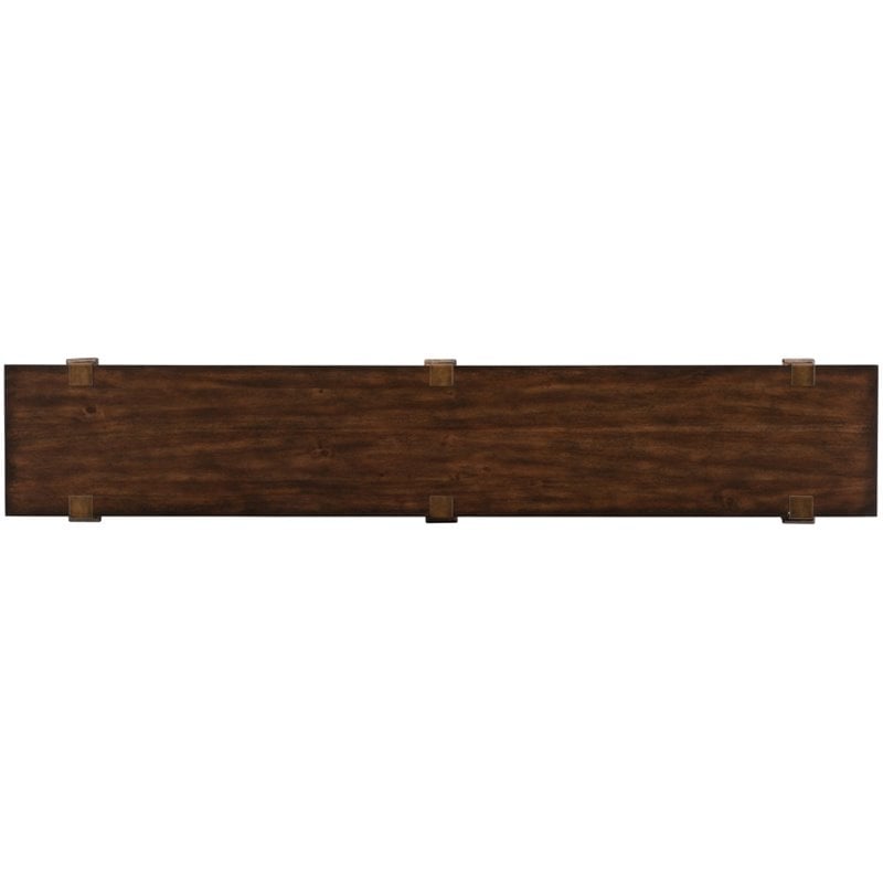 Bowery Hill Contemporary Solid Wood Skinny Console Table in Dark Wood