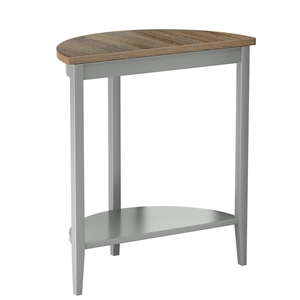 Bowery Hill Contemporary Stone Console Table in Gray Oak and Gray