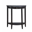 Bowery Hill Contemporary Wood Hald Moon Shaped Console Table in Black