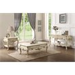 Bowery Hill Contemporary 2 Drawer Glass Console Table in Antique White